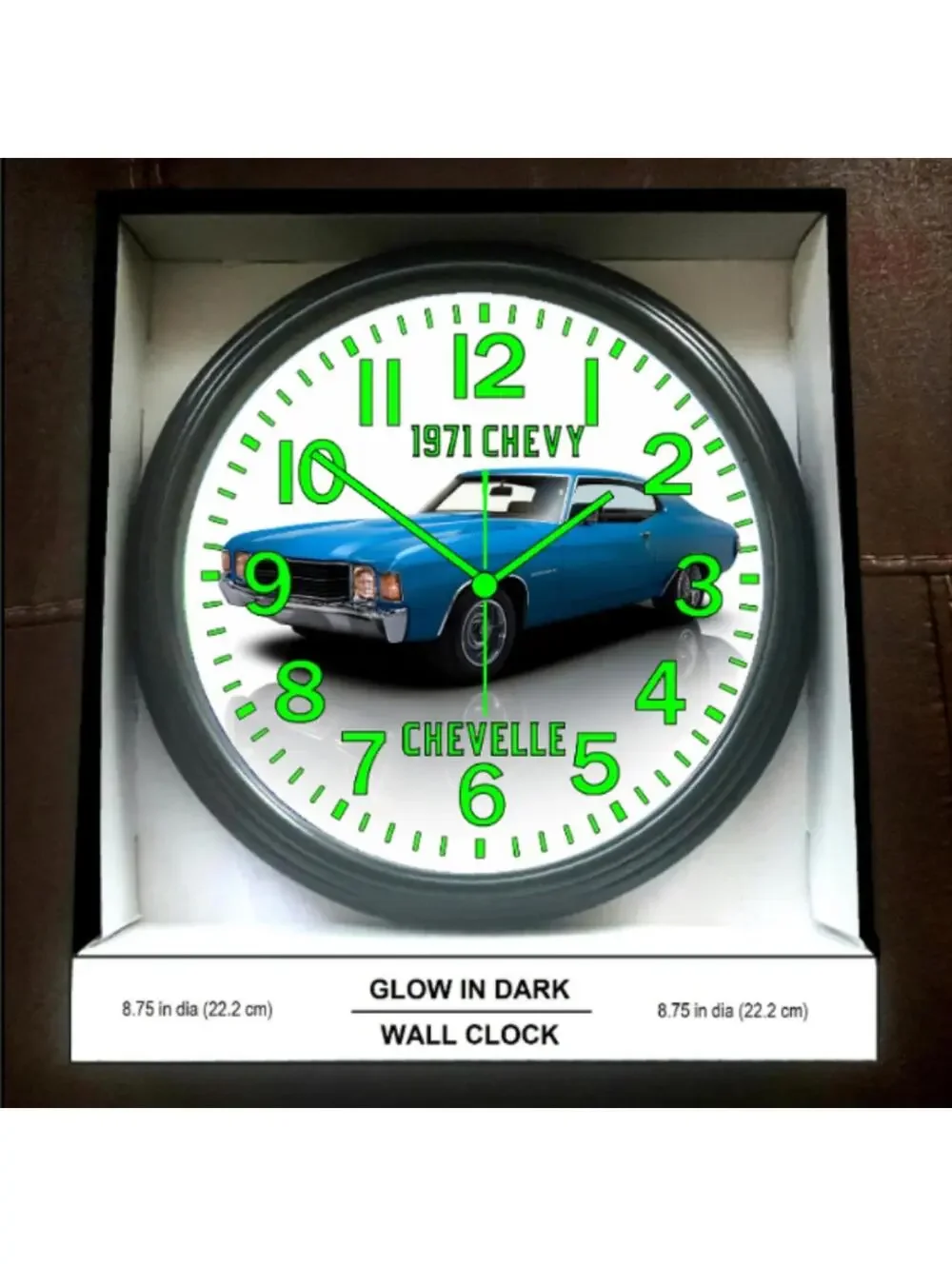 1971 Chevy Chevrolet Chevelle Glow In The Dark Wall Clock New!